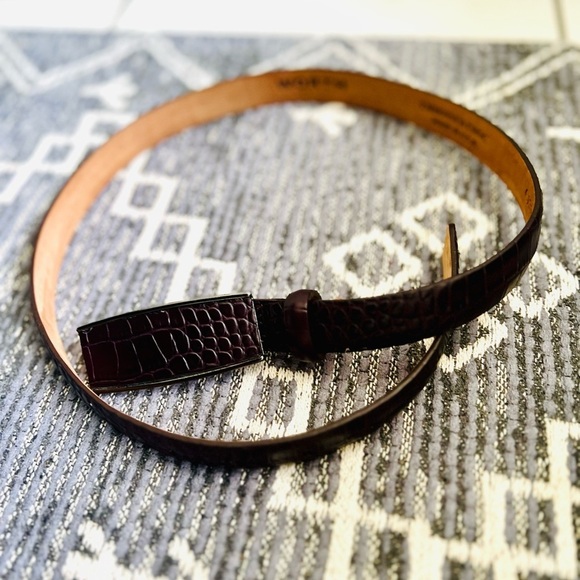 Worth Accessories - Worth New York Embossed Crocodile Genuine Leather Belt